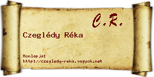 Czeglédy Réka névjegykártya