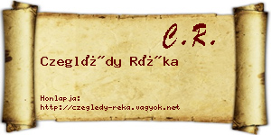 Czeglédy Réka névjegykártya